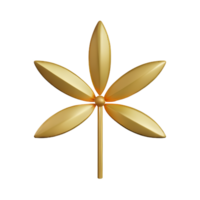 ouro flor 3d Renderização ícone ilustração png