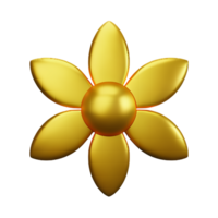 goud bloem 3d renderen icoon illustratie png