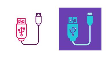 icono de vector de cable usb