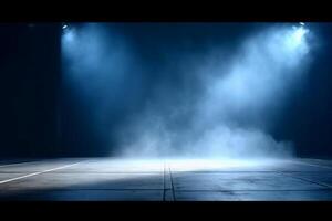 Stage Spotlight with smoke and spotlights, Stage Spotlight on a Stage, Stage Background photo