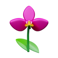 orquídea 3d representación icono ilustración png