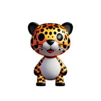 leopard 3d rendering icon illustration png