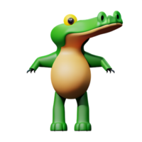 krokodil 3d renderen icoon illustratie png