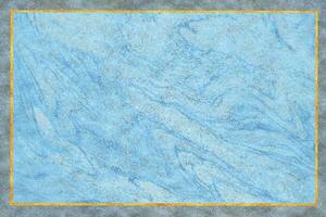 Gold border mineral and blue ocean granite marble luxury interior texture photo