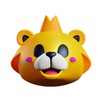 Lion tête 3d le rendu icône illustration png