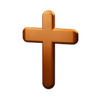 christian cross 3d rendering icon illustration png