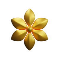ouro flor 3d Renderização ícone ilustração png
