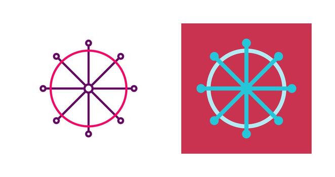 icono de vector de timón de barco