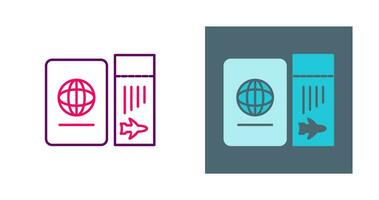 Ticket and Passport Vector Icon