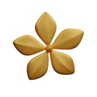 gold flower 3d rendering icon illustration png