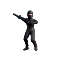 ninja 3d tolkning ikon illustration png