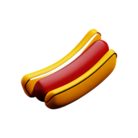 hot dog 3d rendering icon illustration png