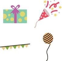 Happy Birthday Ornament. Vector Element Set.