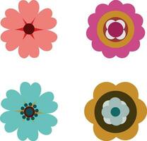 Flat Spring Flower. Geometric Shape. Vector Illustration