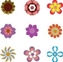 Flat Spring Flower. Geometric Shape. Vector Illustration