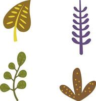 Abstract Tropical Leaves with Simple Design. Vector Illustration