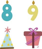 Happy Birthday Ornament. Vector Element Set.