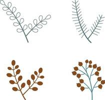 Botanical Flat Illustration. Vector Element Set