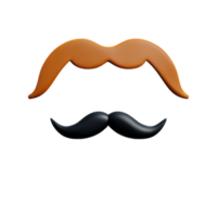 mustasch 3d tolkning ikon illustration png