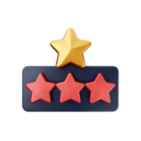 review 5 star 3d rendering icon illustration png