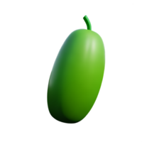 Pepino 3d representación icono ilustración png