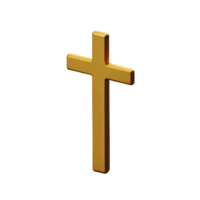 christian cross 3d rendering icon illustration png