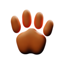 dog paw 3d rendering icon illustration png