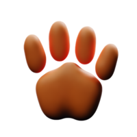 dog paw 3d rendering icon illustration png