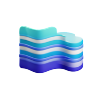 oceano onde 3d interpretazione icona illustrazione png