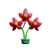 orchid 3d rendering icon illustration png