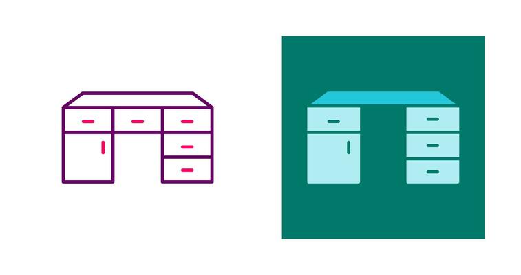 Table with Drawers Vector Icon