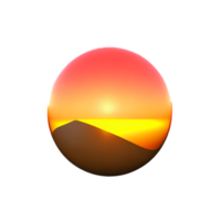 sunrise 3d rendering icon illustration png