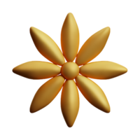 oro flor 3d representación icono ilustración png