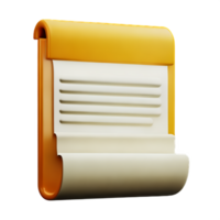 parchment 3d rendering icon illustration png