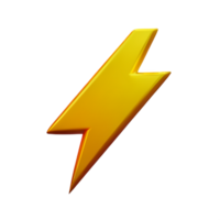 lightning bolt 3d rendering icon illustration png