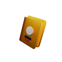 passport 3d rendering icon illustration png