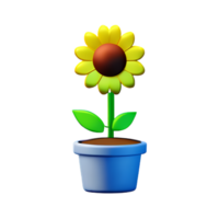 flower pot 3d rendering icon illustration png