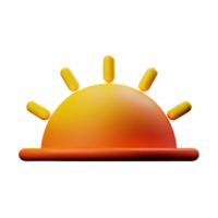 sunrise 3d rendering icon illustration png