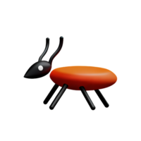 ant 3d rendering icon illustration png
