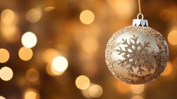 A macro shot of a christmas ornament, christmas image, photorealistic illustration photo