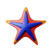 starfish 3d rendering icon illustration png