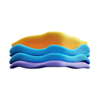 oceano onde 3d interpretazione icona illustrazione png