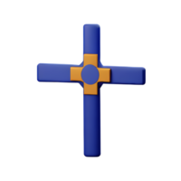 christian cross 3d rendering icon illustration png
