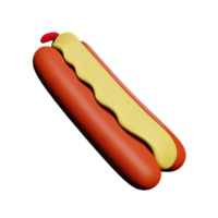 hot dog 3d rendering icon illustration png