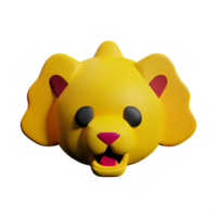 lion head 3d rendering icon illustration png