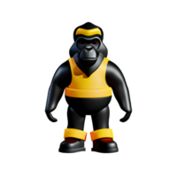 gorilla 3d rendering icon illustration png