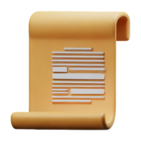 parchment 3d rendering icon illustration png