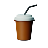 iced kaffe 3d tolkning ikon illustration png