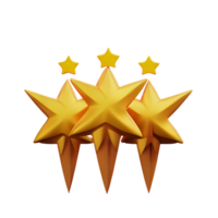 review 5 star 3d rendering icon illustration png