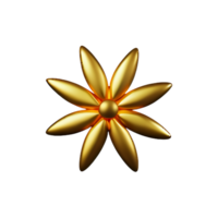 gold flower 3d rendering icon illustration png